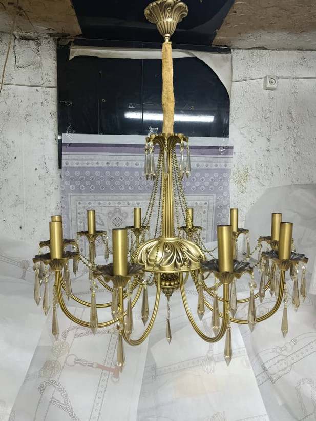 ,لوستر کنار سالنی دیوار کوب و اباژورمراکشی و برنجی